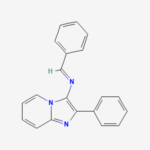 molecular formula C20H15N3 B13364813 N-benzylidene-2-phenylimidazo[1,2-a]pyridin-3-amine 