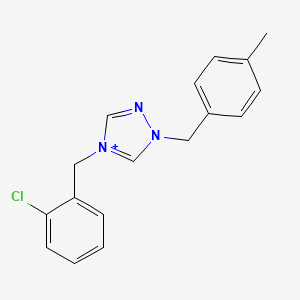 molecular formula C17H17ClN3+ B13364832 4-(2-chlorobenzyl)-1-(4-methylbenzyl)-1H-1,2,4-triazol-4-ium 