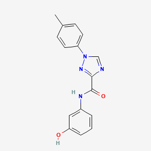 molecular formula C16H14N4O2 B13364867 N-(3-hydroxyphenyl)-1-(4-methylphenyl)-1H-1,2,4-triazole-3-carboxamide 