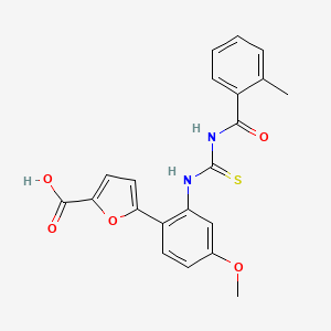 5-[4-Methoxy-2-({[(2-methylphenyl)carbonyl]carbamothioyl}amino)phenyl]furan-2-carboxylic acid