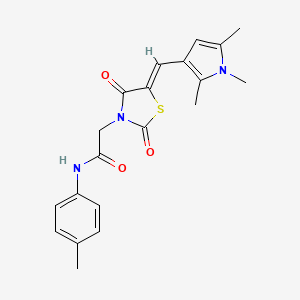 2-{2,4-dioxo-5-[(1,2,5-trimethyl-1H-pyrrol-3-yl)methylene]-1,3-thiazolidin-3-yl}-N-(4-methylphenyl)acetamide