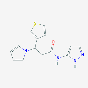 molecular formula C14H14N4OS B13364998 N-(1H-pyrazol-3-yl)-3-(1H-pyrrol-1-yl)-3-(3-thienyl)propanamide 