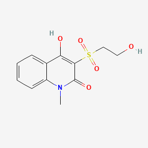 molecular formula C12H13NO5S B13364999 4-hydroxy-3-[(2-hydroxyethyl)sulfonyl]-1-methyl-2(1H)-quinolinone 