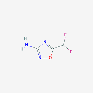 molecular formula C3H3F2N3O B13365028 5-(Difluoromethyl)-1,2,4-oxadiazol-3-amine 