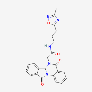 2-(5,11-dioxo-6a,11-dihydroisoindolo[2,1-a]quinazolin-6(5H)-yl)-N-[3-(3-methyl-1,2,4-oxadiazol-5-yl)propyl]acetamide