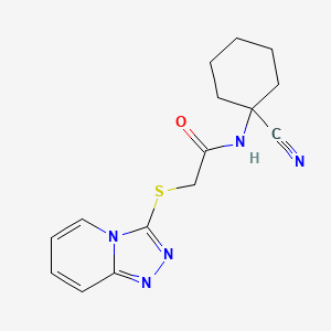 molecular formula C15H17N5OS B13365057 2-([1,2,4]Triazolo[4,3-a]pyridin-3-ylthio)-N-(1-cyanocyclohexyl)acetamide 