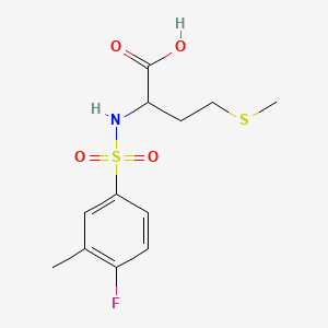 molecular formula C12H16FNO4S2 B13365061 N-[(4-fluoro-3-methylphenyl)sulfonyl](methyl)homocysteine 