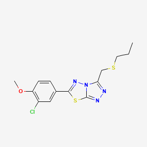 6-(3-Chloro-4-methoxyphenyl)-3-[(propylsulfanyl)methyl][1,2,4]triazolo[3,4-b][1,3,4]thiadiazole