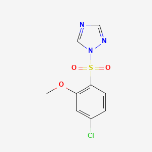 molecular formula C9H8ClN3O3S B13365142 5-chloro-2-(1H-1,2,4-triazol-1-ylsulfonyl)phenyl methyl ether 