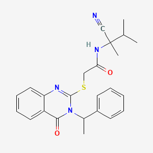 molecular formula C24H26N4O2S B13365149 N-(1-cyano-1,2-dimethylpropyl)-2-{[4-oxo-3-(1-phenylethyl)-3,4-dihydroquinazolin-2-yl]sulfanyl}acetamide 