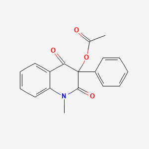 molecular formula C18H15NO4 B13365168 1-Methyl-2,4-dioxo-3-phenyl-1,2,3,4-tetrahydro-3-quinolinyl acetate 