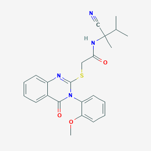 molecular formula C23H24N4O3S B13365186 N-(1-cyano-1,2-dimethylpropyl)-2-{[3-(2-methoxyphenyl)-4-oxo-3,4-dihydroquinazolin-2-yl]sulfanyl}acetamide 