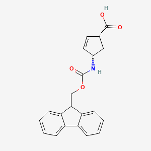 molecular formula C21H19NO4 B1336524 (1R,4S)-4-((((9H-Fluoren-9-yl)methoxy)carbonyl)amino)cyclopent-2-enecarboxylic acid CAS No. 220497-65-4