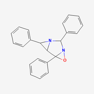 molecular formula C22H18N2O B13365242 2,5,7-Triphenyl-3-oxa-4,6-diazatricyclo[4.1.0.0~2,4~]heptane 