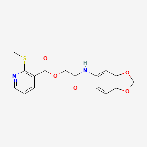 molecular formula C16H14N2O5S B13365284 [2-(1,3-Benzodioxol-5-ylamino)-2-oxoethyl] 2-methylsulfanylpyridine-3-carboxylate CAS No. 436825-56-8