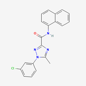 molecular formula C20H15ClN4O B13365337 1-(3-chlorophenyl)-5-methyl-N-(1-naphthyl)-1H-1,2,4-triazole-3-carboxamide 