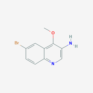 molecular formula C10H9BrN2O B13365338 6-Bromo-4-methoxyquinolin-3-amine 