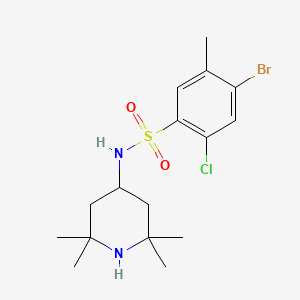 molecular formula C16H24BrClN2O2S B13365352 4-bromo-2-chloro-5-methyl-N-(2,2,6,6-tetramethyl-4-piperidinyl)benzenesulfonamide 