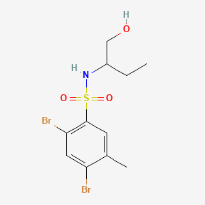 2,4-dibromo-N-[1-(hydroxymethyl)propyl]-5-methylbenzenesulfonamide