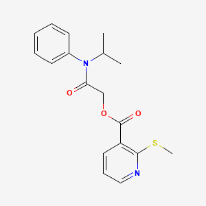 molecular formula C18H20N2O3S B13365357 2-(Isopropyl(phenyl)amino)-2-oxoethyl 2-(methylthio)nicotinate 