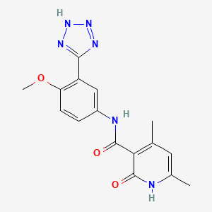 molecular formula C16H16N6O3 B13365376 2-hydroxy-N-[4-methoxy-3-(1H-tetrazol-5-yl)phenyl]-4,6-dimethylpyridine-3-carboxamide 