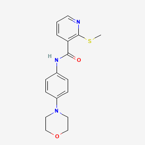 molecular formula C17H19N3O2S B13365418 2-(Methylthio)-N-(4-morpholinophenyl)nicotinamide 