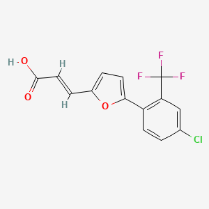 (2E)-3-{5-[4-chloro-2-(trifluoromethyl)phenyl]furan-2-yl}prop-2-enoic acid