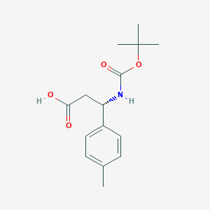 molecular formula C15H21NO4 B1336544 (S)-3-((叔丁氧羰基)氨基)-3-(对甲苯基)丙酸 CAS No. 479064-96-5