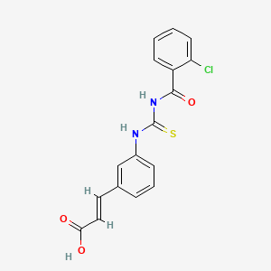 (2E)-3-[3-({[(2-chlorophenyl)carbonyl]carbamothioyl}amino)phenyl]prop-2-enoic acid