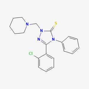 molecular formula C20H21ClN4S B13365472 5-(2-chlorophenyl)-4-phenyl-2-(piperidin-1-ylmethyl)-2,4-dihydro-3H-1,2,4-triazole-3-thione 