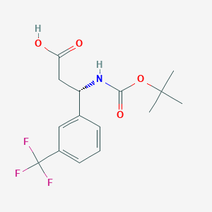 molecular formula C15H18F3NO4 B1336557 (S)-3-((叔丁氧羰基)氨基)-3-(3-(三氟甲基)苯基)丙酸 CAS No. 500770-78-5