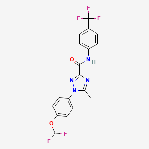 molecular formula C18H13F5N4O2 B13365597 1-[4-(difluoromethoxy)phenyl]-5-methyl-N-[4-(trifluoromethyl)phenyl]-1H-1,2,4-triazole-3-carboxamide 