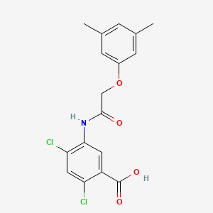 molecular formula C17H15Cl2NO4 B13365639 2,4-Dichloro-5-{[(3,5-dimethylphenoxy)acetyl]amino}benzoic acid 