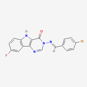 3-((4-Bromobenzylidene)amino)-8-fluoro-3,5-dihydro-4H-pyrimido[5,4-b]indol-4-one