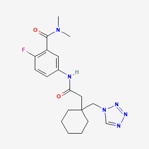 2-fluoro-N,N-dimethyl-5-({[1-(1H-tetrazol-1-ylmethyl)cyclohexyl]acetyl}amino)benzamide