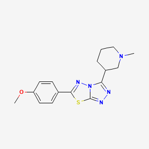 molecular formula C16H19N5OS B13365680 6-(4-Methoxyphenyl)-3-(1-methyl-3-piperidinyl)[1,2,4]triazolo[3,4-b][1,3,4]thiadiazole 