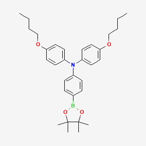 molecular formula C32H42BNO4 B13365686 4-Butoxy-N-(4-butoxyphenyl)-N-(4-(4,4,5,5-tetramethyl-1,3,2-dioxaborolan-2-yl)phenyl)aniline 