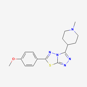 molecular formula C16H19N5OS B13365705 6-(4-Methoxyphenyl)-3-(1-methyl-4-piperidinyl)[1,2,4]triazolo[3,4-b][1,3,4]thiadiazole 