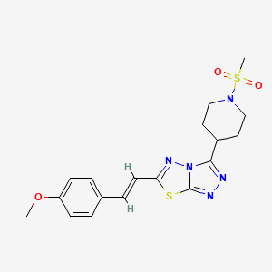 6-[(E)-2-(4-methoxyphenyl)ethenyl]-3-[1-(methylsulfonyl)piperidin-4-yl][1,2,4]triazolo[3,4-b][1,3,4]thiadiazole