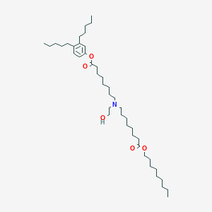 molecular formula C43H77NO5 B13365724 3,4-Dipentylphenyl 8-((2-hydroxyethyl)(8-(nonyloxy)-8-oxooctyl)amino)octanoate 