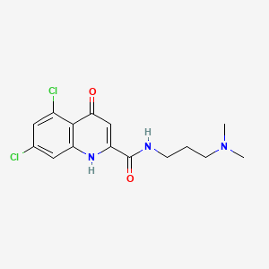 5,7-dichloro-N-[3-(dimethylamino)propyl]-4-hydroxy-2-quinolinecarboxamide