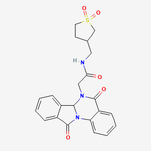 N-[(1,1-dioxidotetrahydro-3-thienyl)methyl]-2-(5,11-dioxo-6a,11-dihydroisoindolo[2,1-a]quinazolin-6(5H)-yl)acetamide