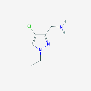 molecular formula C6H10ClN3 B1336583 (4-chloro-1-ethyl-1H-pyrazol-3-yl)methanamine CAS No. 1001611-12-6