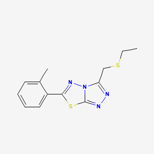 3-[(Ethylsulfanyl)methyl]-6-(2-methylphenyl)[1,2,4]triazolo[3,4-b][1,3,4]thiadiazole