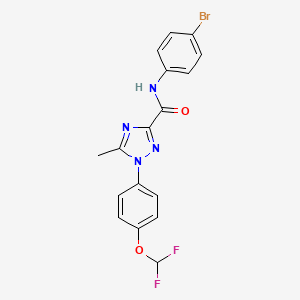 molecular formula C17H13BrF2N4O2 B13365861 N-(4-bromophenyl)-1-[4-(difluoromethoxy)phenyl]-5-methyl-1H-1,2,4-triazole-3-carboxamide 