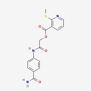 2-((4-Carbamoylphenyl)amino)-2-oxoethyl 2-(methylthio)nicotinate