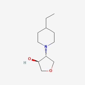 molecular formula C11H21NO2 B13365895 (3S,4R)-4-(4-ethylpiperidin-1-yl)oxolan-3-ol 