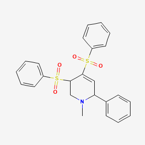 molecular formula C24H23NO4S2 B13365896 1-Methyl-6-phenyl-3,4-bis(phenylsulfonyl)-1,2,3,6-tetrahydropyridine 