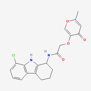 N-(8-chloro-2,3,4,9-tetrahydro-1H-carbazol-1-yl)-2-[(6-methyl-4-oxo-4H-pyran-3-yl)oxy]acetamide