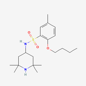 molecular formula C20H34N2O3S B13365914 2-butoxy-5-methyl-N-(2,2,6,6-tetramethyl-4-piperidinyl)benzenesulfonamide 